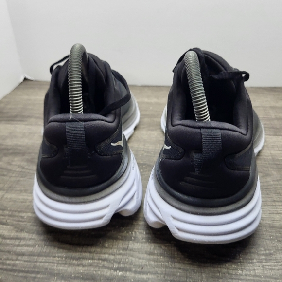 Hoka One One Bondi 8 Black White Running Shoes Women's Size 7 B - Picture 5 of 10
